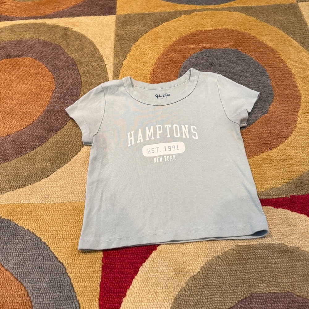 Brandy Melville Hamptons New York Crop Top Graphic Shirt 100% Cotton One Size